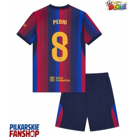 Koszulka piłkarska Barcelona Pedri Gonzalez #8 Strój Domowy dla dzieci 2026-27 tanio Krótki Rękaw (+ Krótkie spodenki)